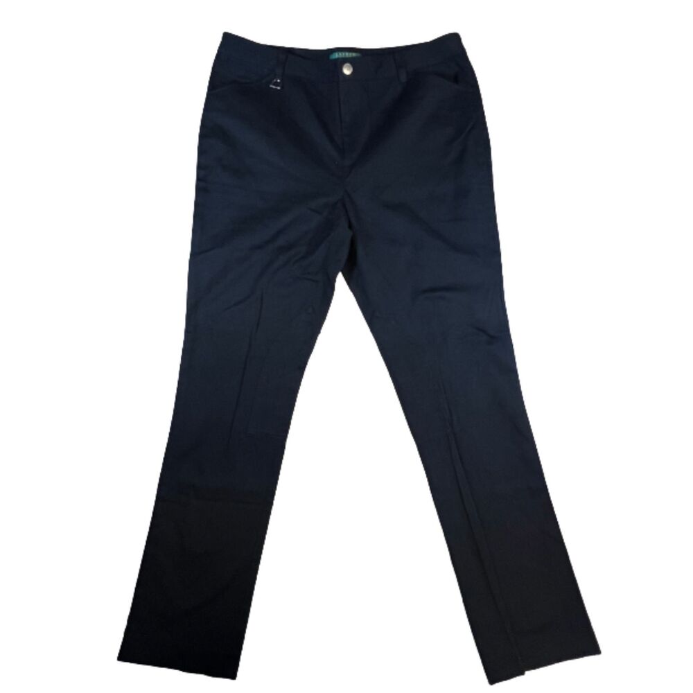Lauren Ralph Lauren Black Bi-Stretch Twill Jodhpur Riding Style Pants Green Labe